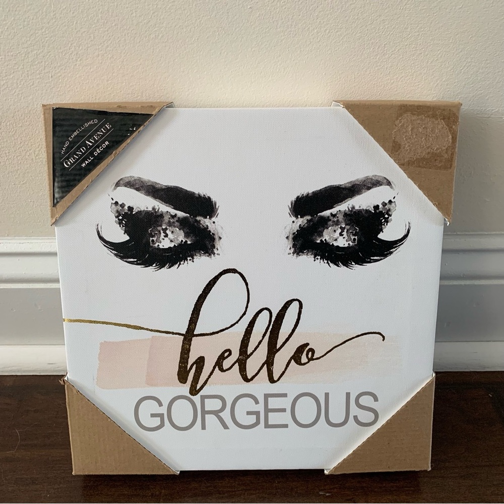 hello Gorgeous - Black and White Minimalist - Wall Decor